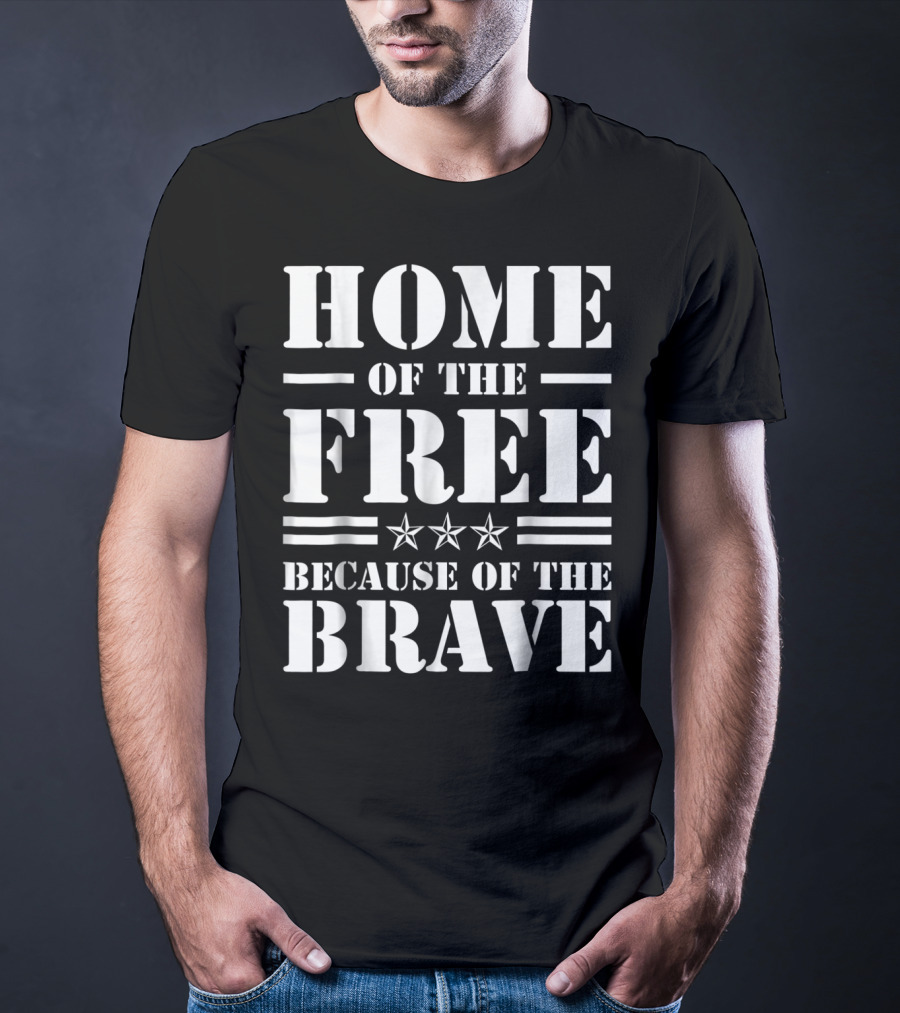 Home Of The Free Because Of The Brave Club Iraq USA Dad Grandpa Veterans Day T-Shirt