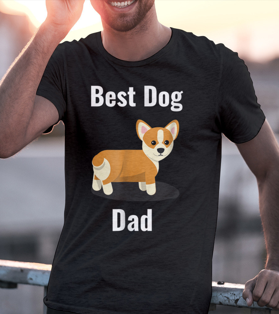 Best Dog Dad Corgi Cartoon T-Shirt