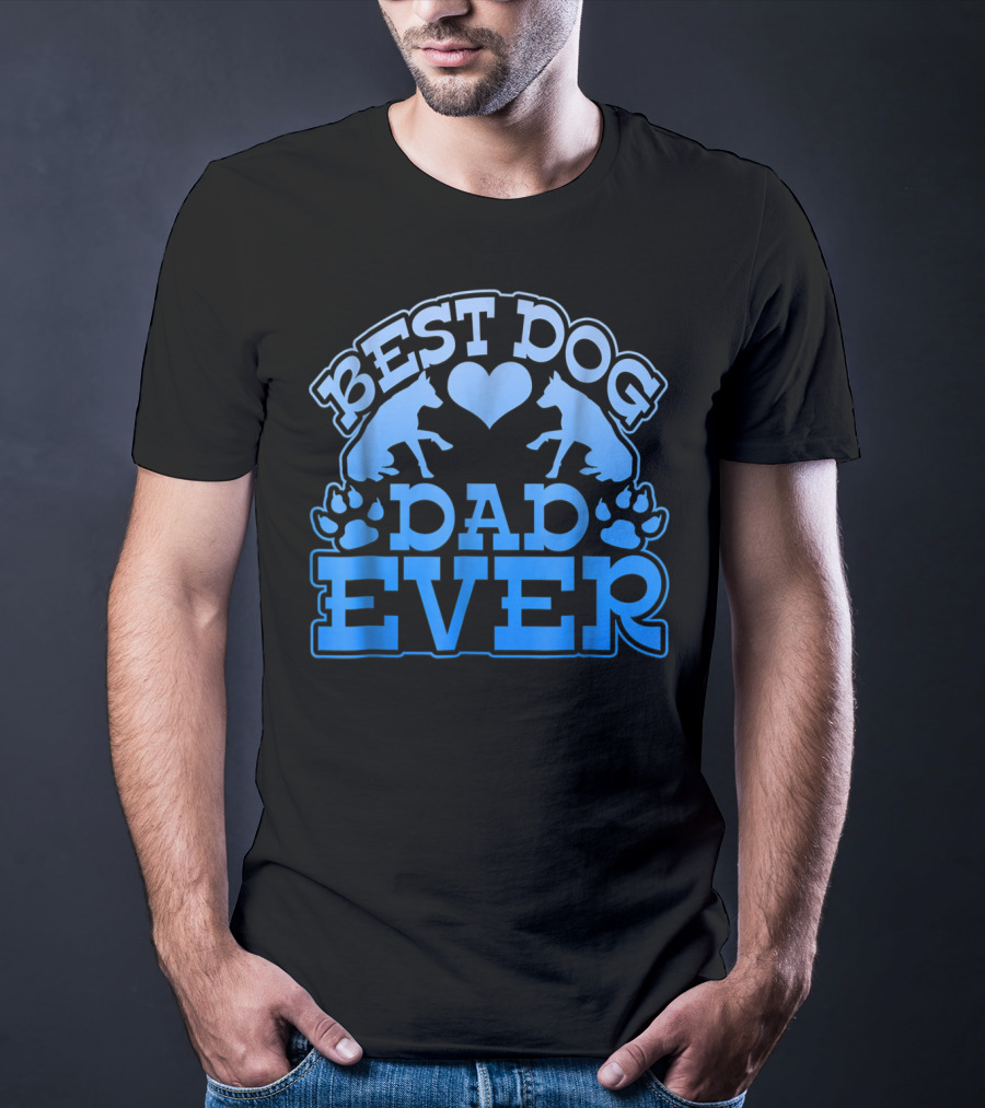 Best Dog Dad Ever Heart Paw Dogs T-Shirt