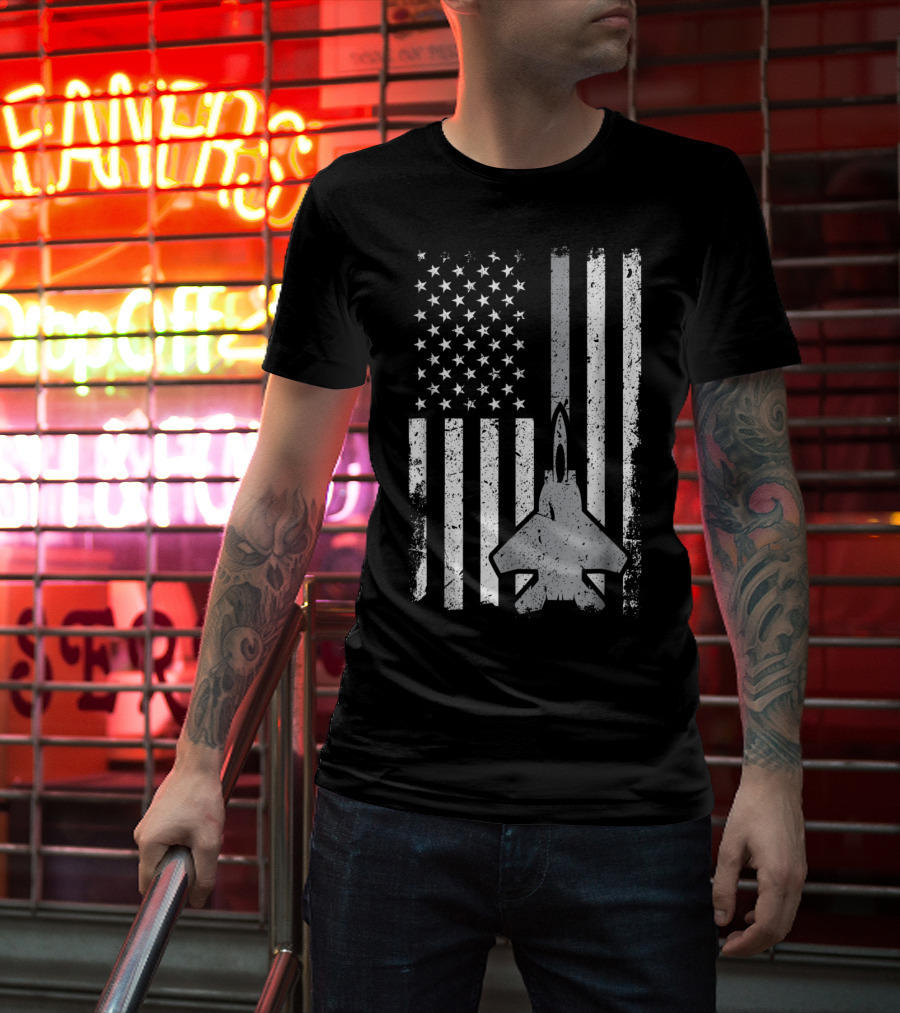 Air Force Veteran Dad Grandpa Uncle Veterans Day American Flag Jet T-Shirt