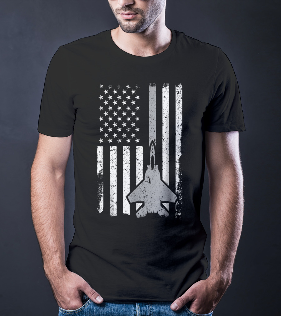 Air Force Veteran Dad Grandpa Uncle Veterans Day American Flag Jet T-Shirt
