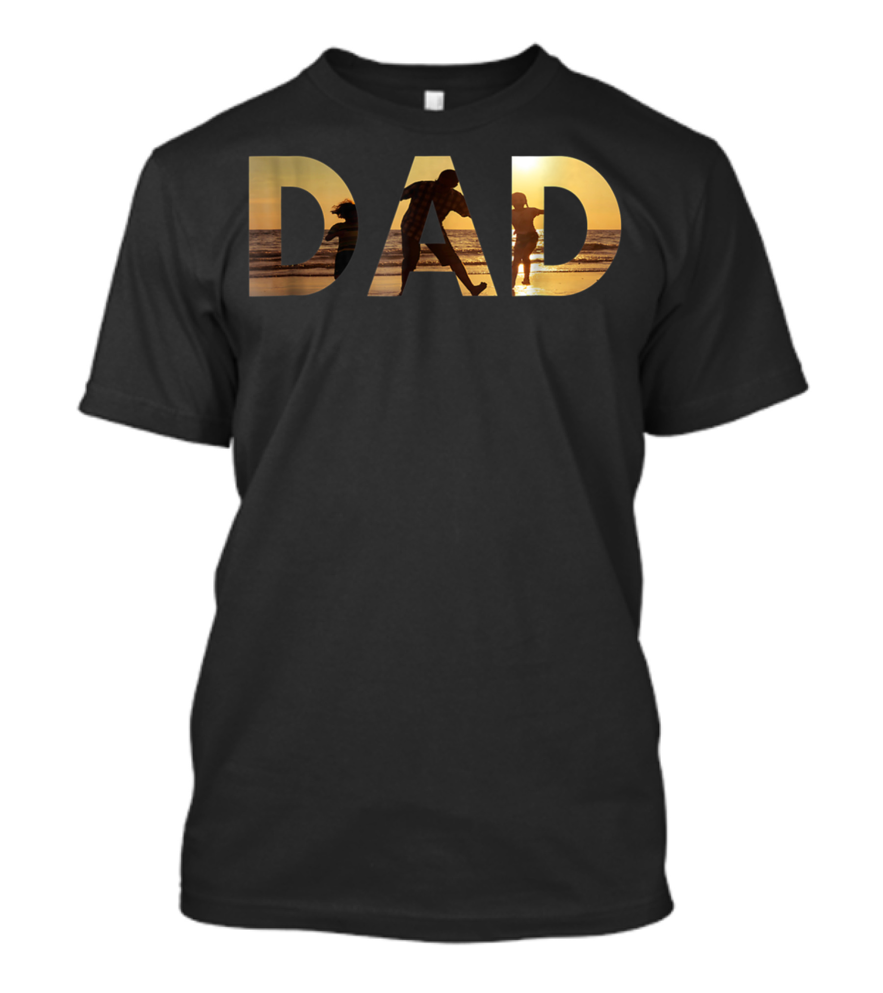 Dad With Sunset Beach Scene For Fathers And Great Men T-Shirt