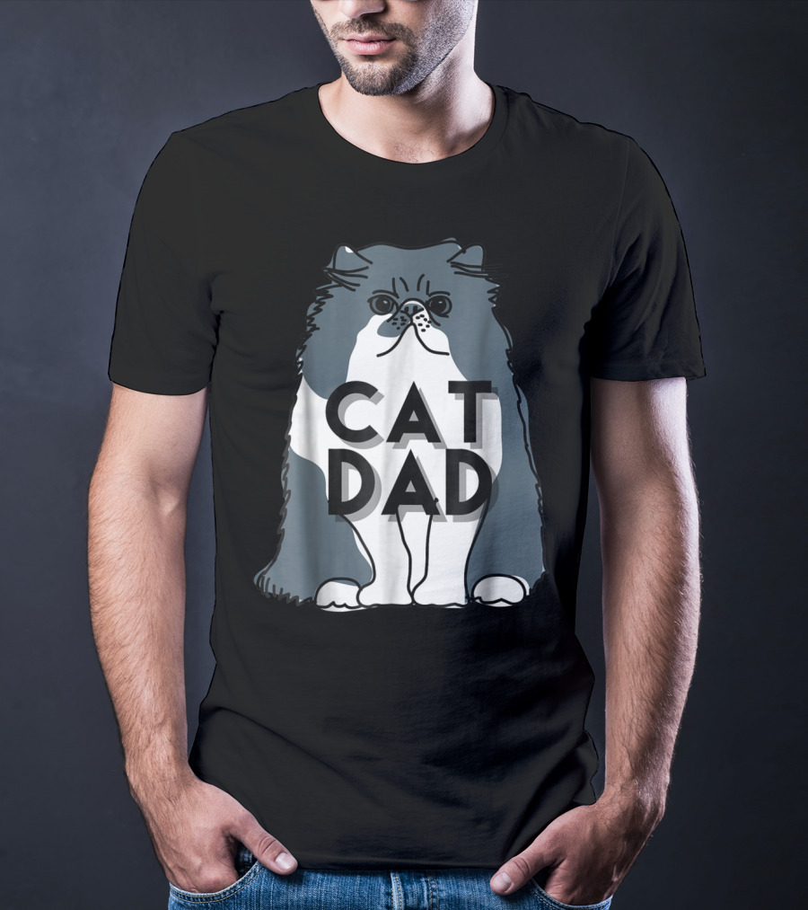 Cat Dad Funny Men Kitty Best T-Shirt
