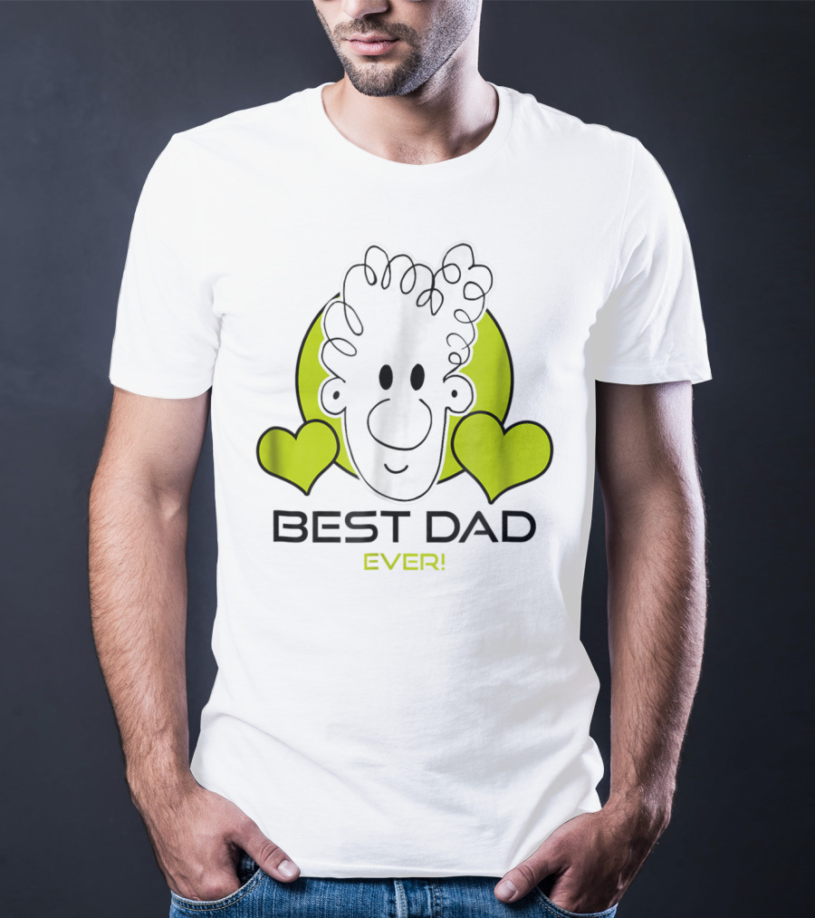 Best Dad Ever Cartoon Heart T-Shirt