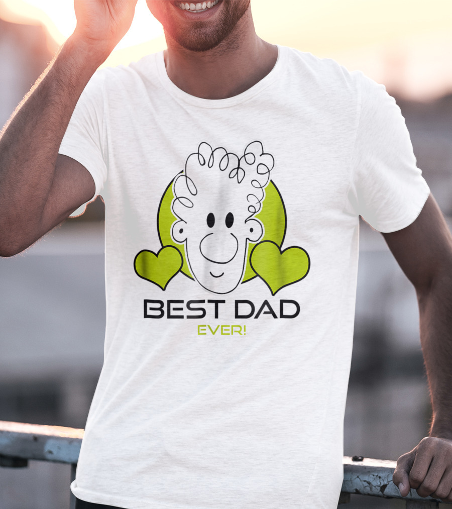 Best Dad Ever Cartoon Heart T-Shirt