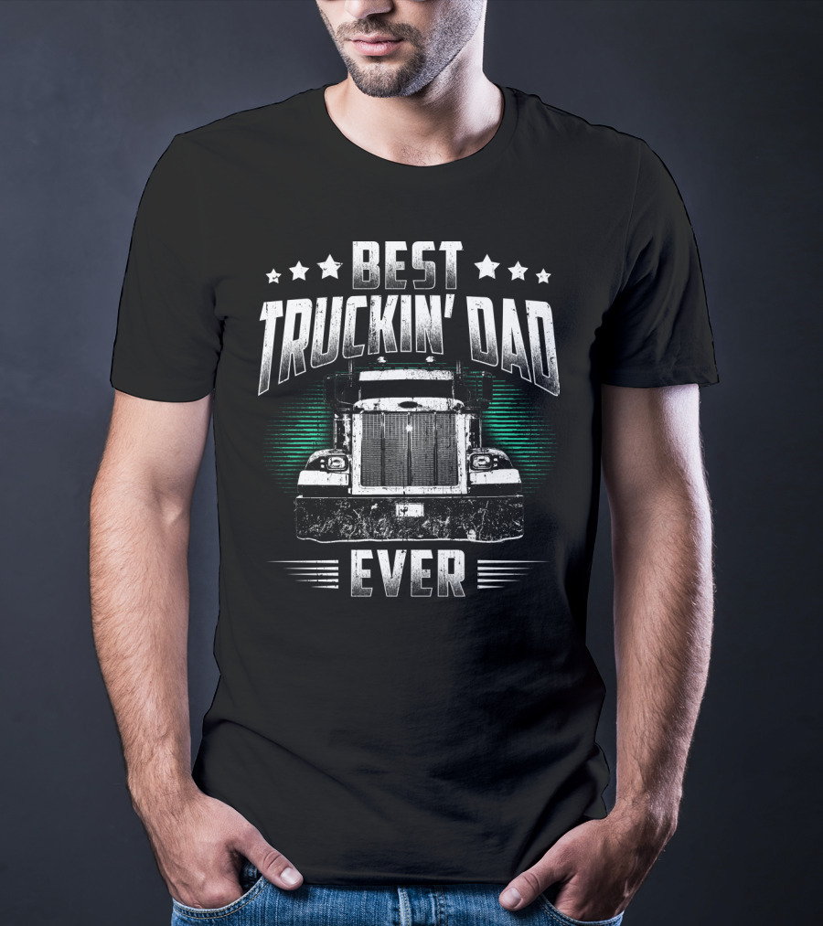 Best Truckin Dad Ever 75 Retro Truck T-Shirt