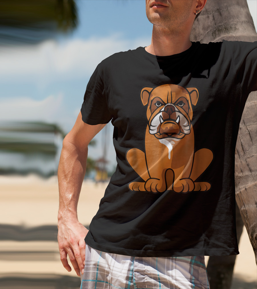 Bulldog Sitting And Waiting For The Holidays To Come T-Shirt