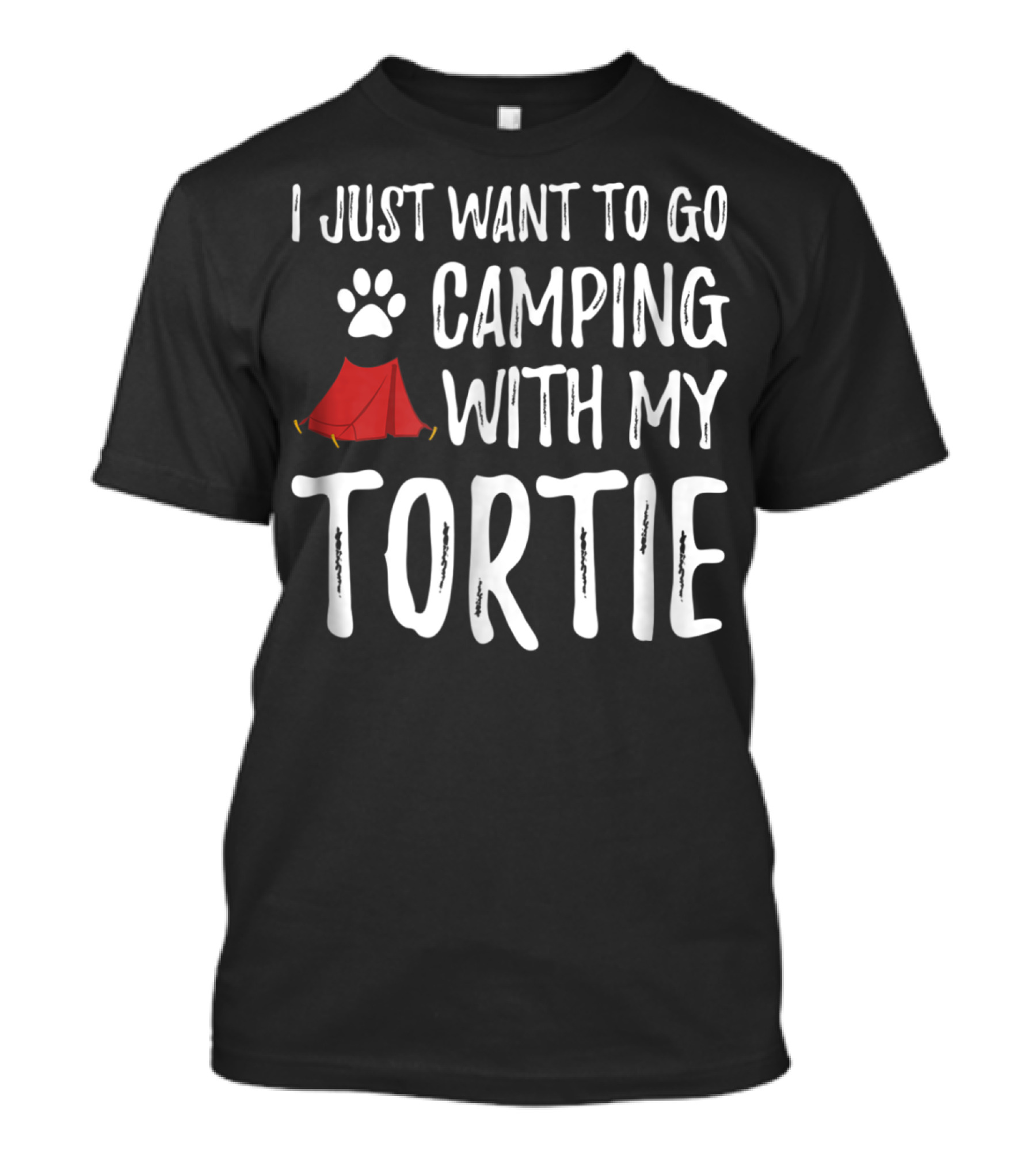 I Just Want To Go Camping With My Tortie Cat Paw Tent T-Shirt