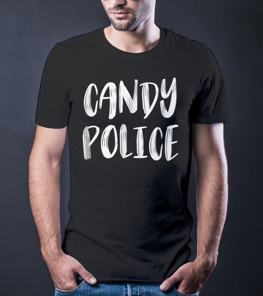 Candy Police Halloween Funny Dad14 Costume T-Shirt