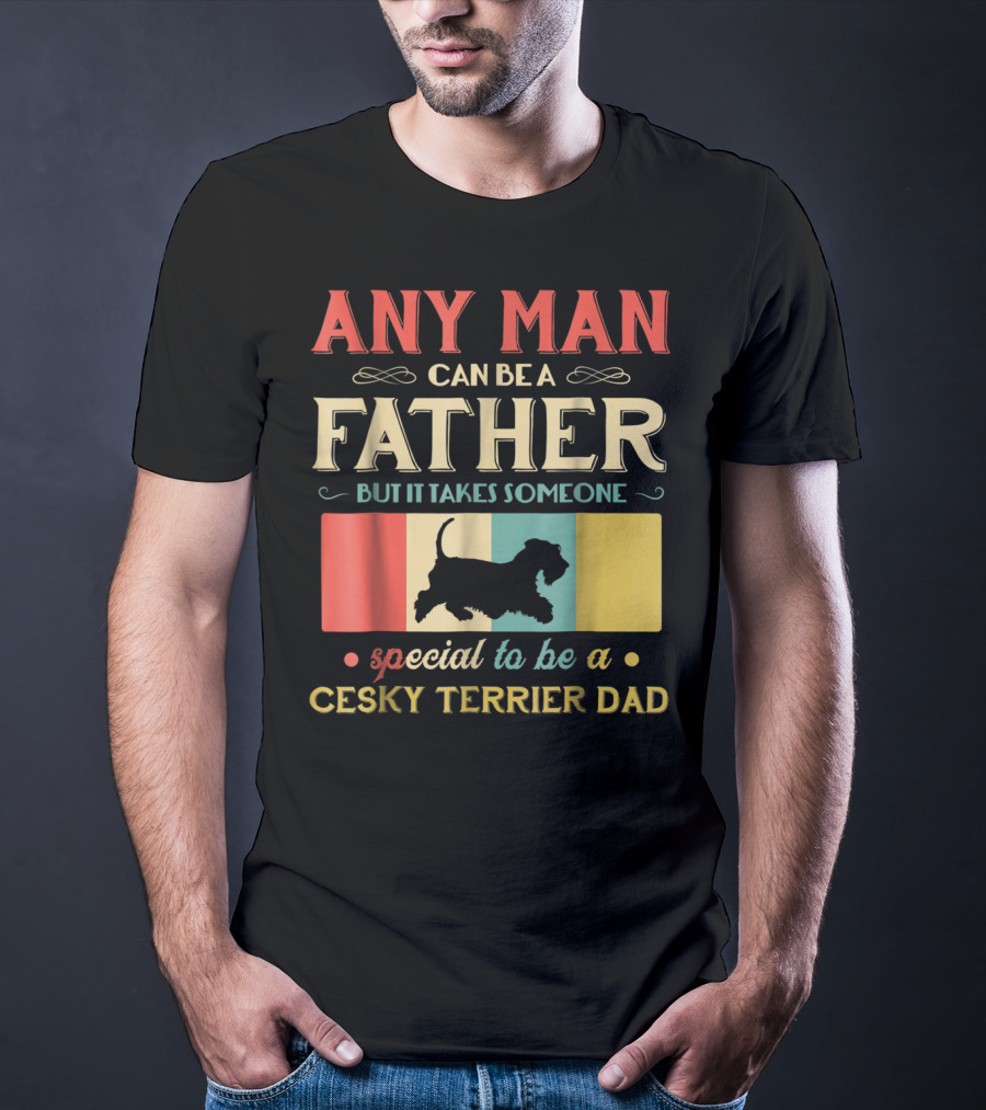 Any Man Can Be A Father But It Takes Someone Special To Be A Cesky Terrier Dad T-Shirt