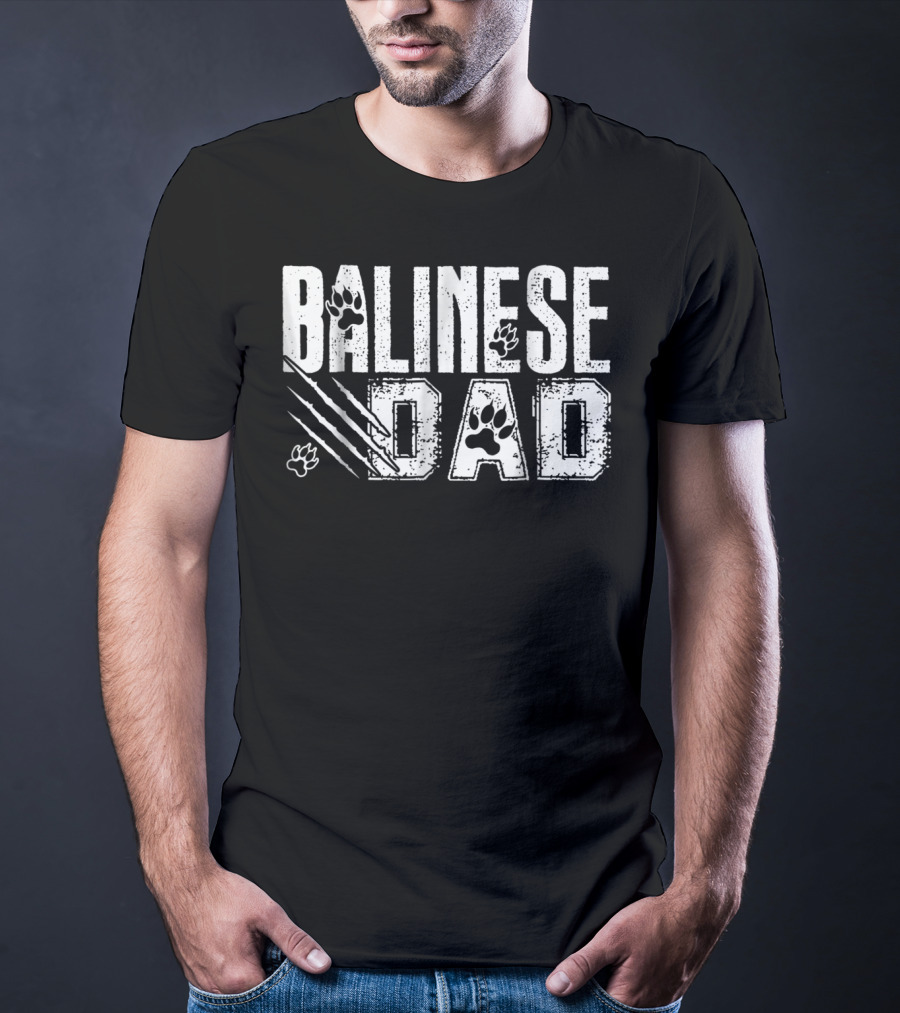 Balinese Dad Paw Prints Claw Marks S68 T-Shirt