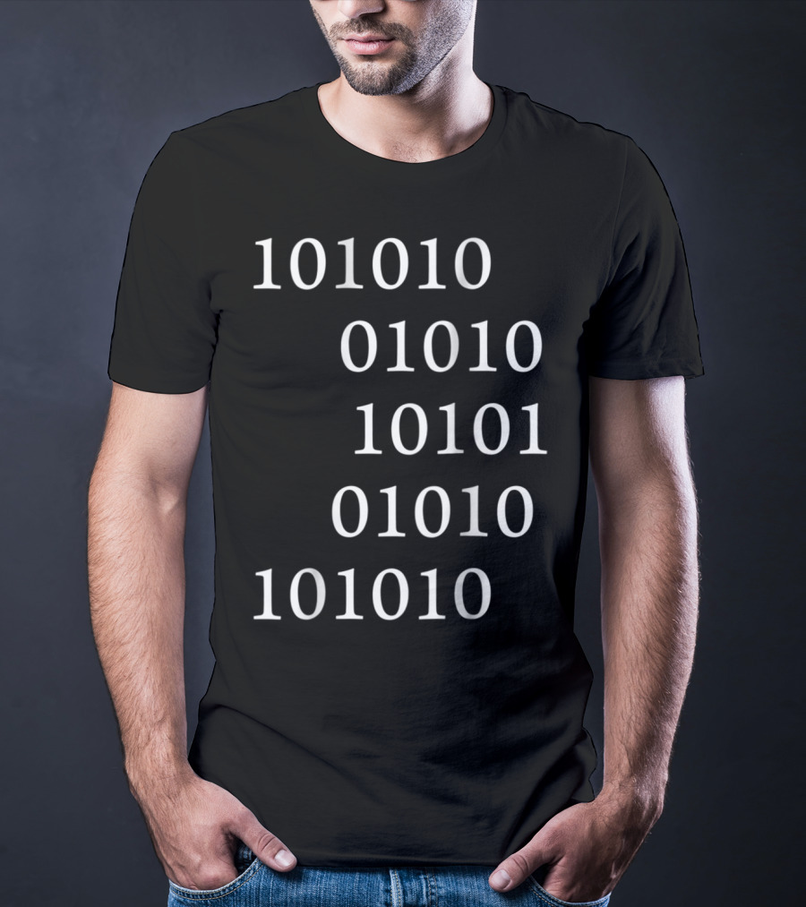 Binary Code Pattern For Geek Dad T-Shirt
