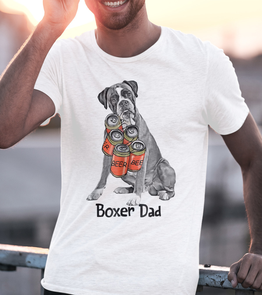 Boxer Dad Beer Can Fetcher T-Shirt