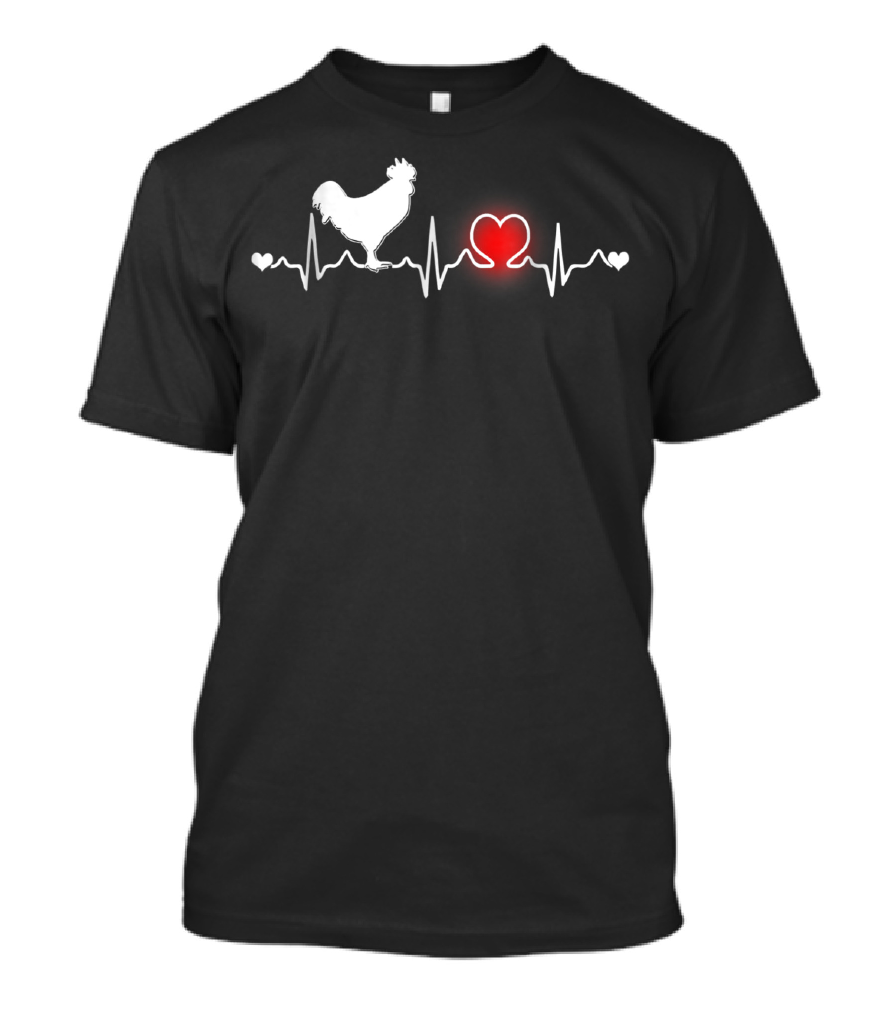 Chicken Girls Boys Heartbeat Rooster Love T-Shirt