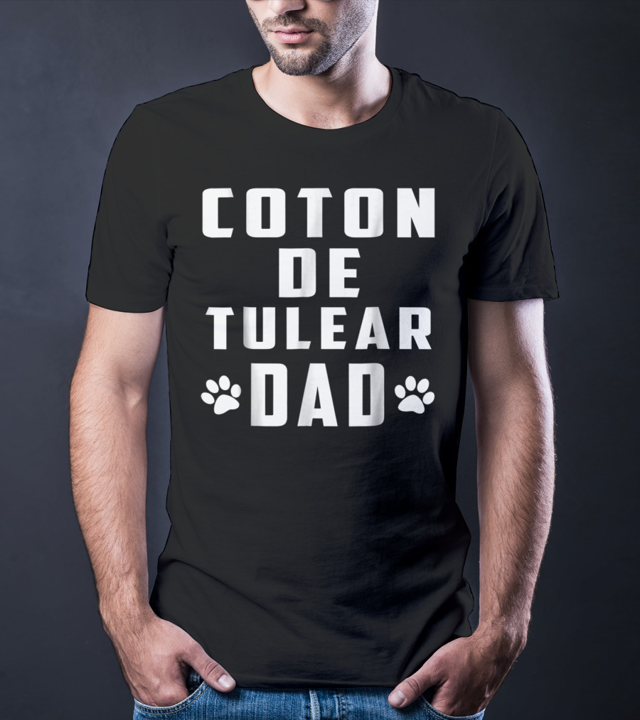 Coton De Tulear Dad With Paw Prints T-Shirt