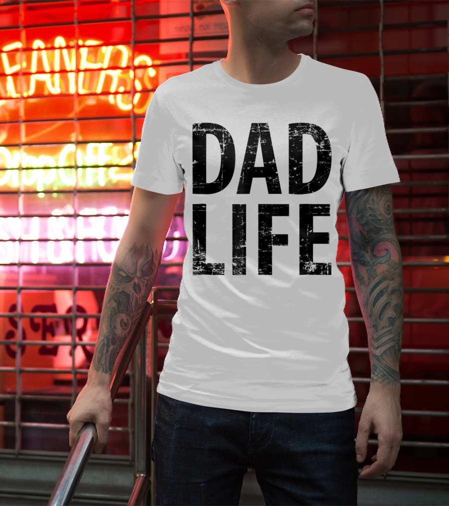 Dad Life Distressed Vintage Dark T-Shirt