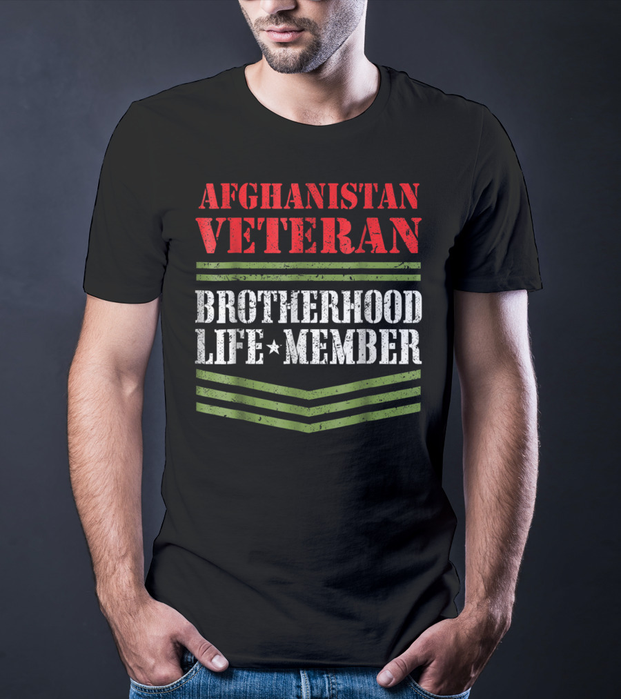 Afghanistan Veteran Brotherhood Life Member Dad Grandpa Veterans Day T-Shirt