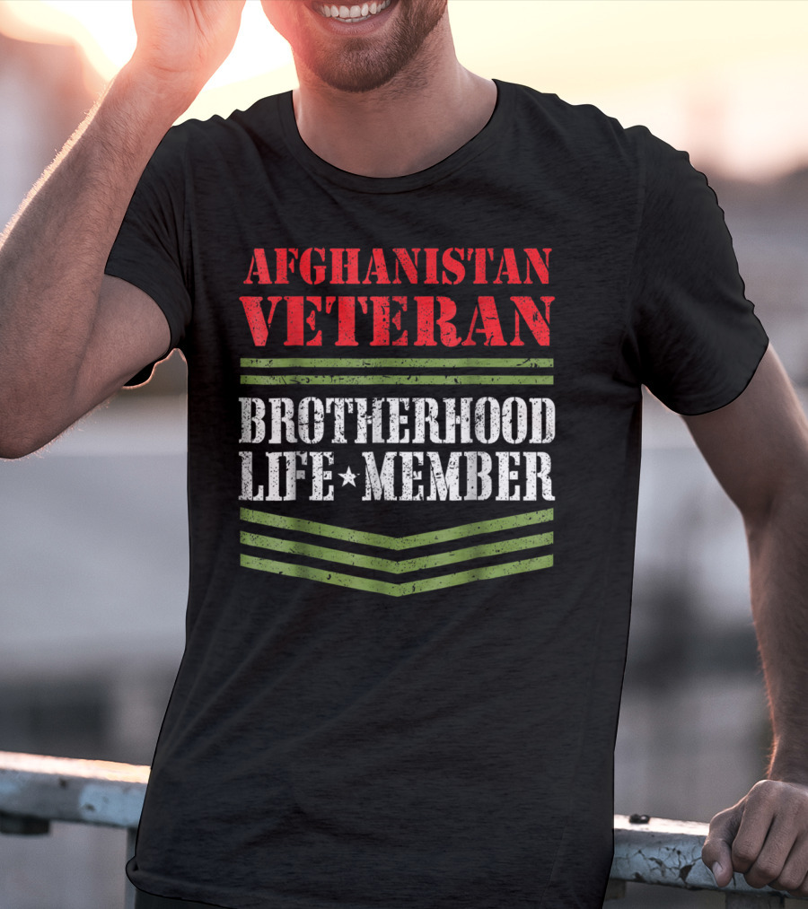 Afghanistan Veteran Brotherhood Life Member Dad Grandpa Veterans Day T-Shirt