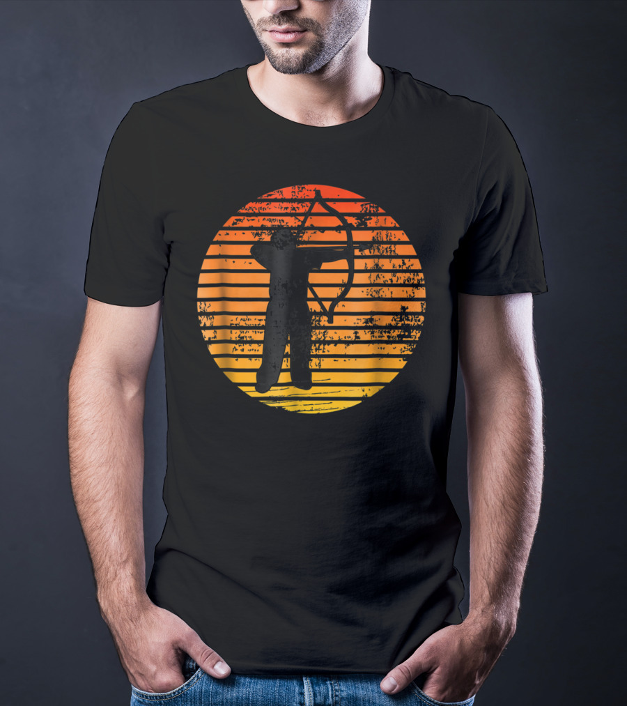 Bowman With Bow And Arrow In Sunset T-Shirt