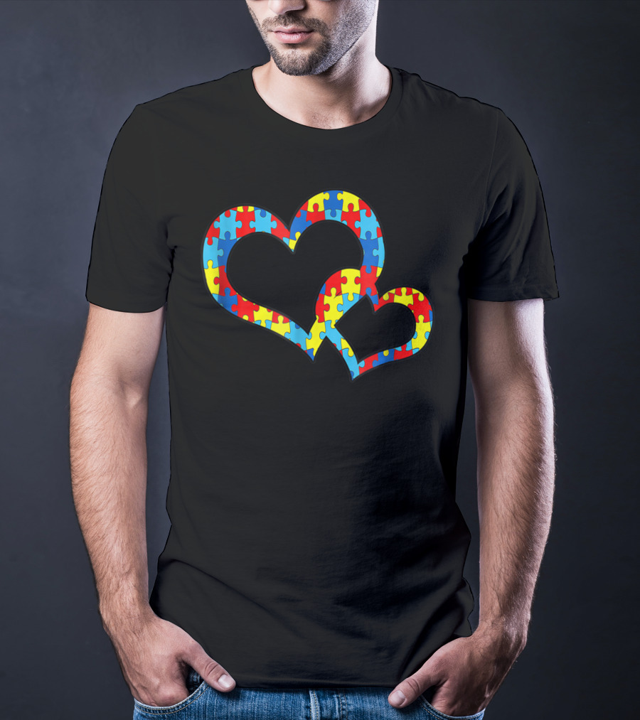 Autism Awareness Puzzle Heart Family Connection T-Shirt