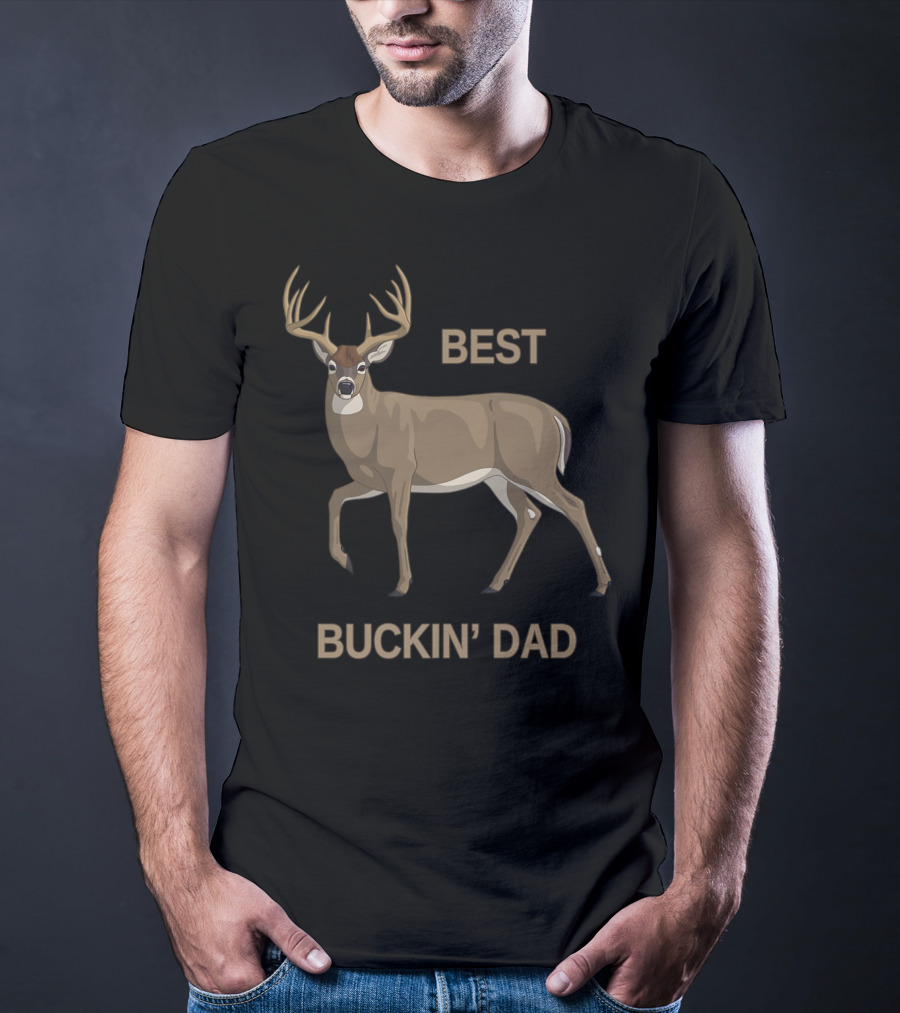 Best Buckin' Dad Whitetail Deer Hunting T-Shirt