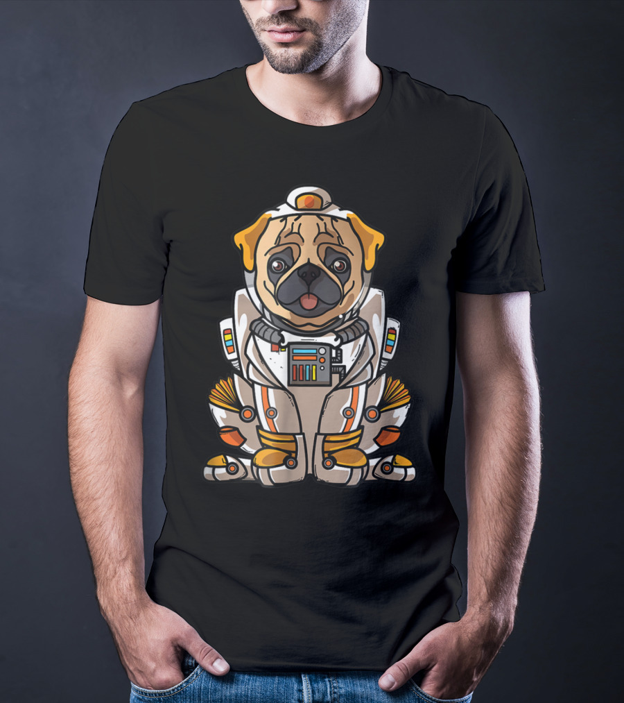 Christmas Space Pug Suit Astronaut Dog Owner T-Shirt