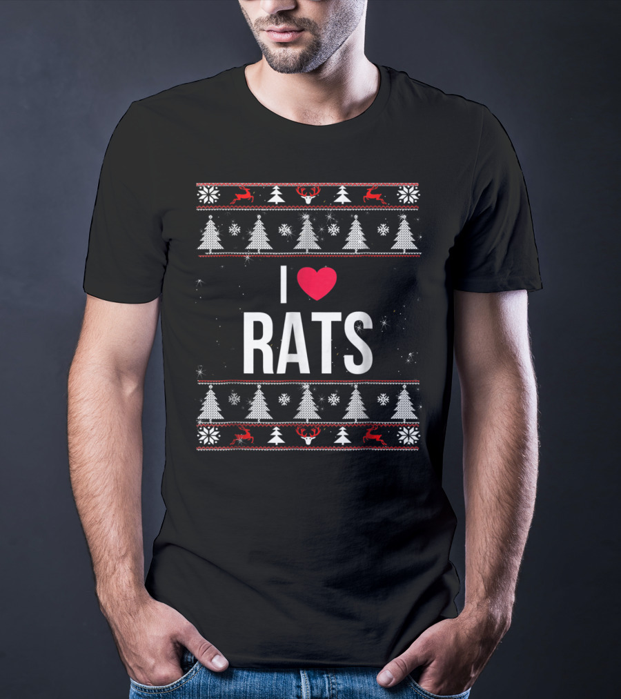 Christmas I Love Rats Ugly T-Shirt