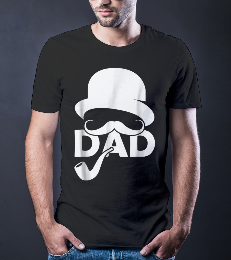 Cool Dad Mustache Hat Pipe T-Shirt