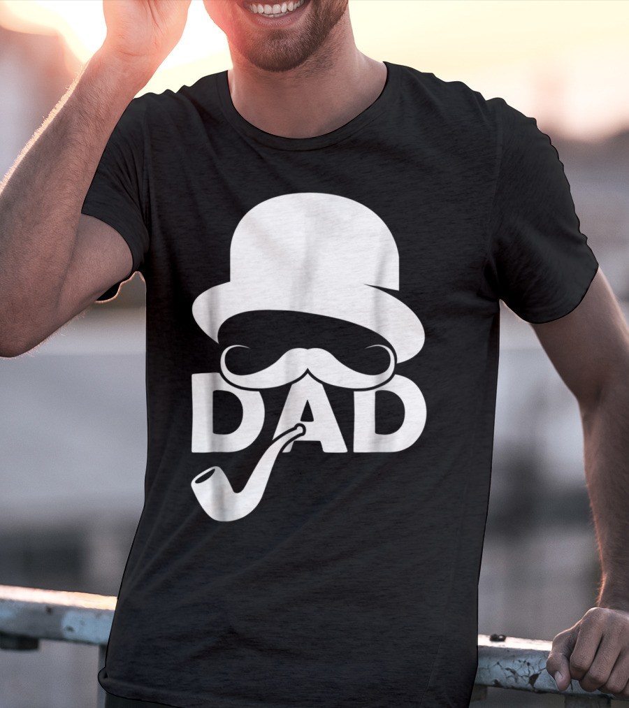 Cool Dad Mustache Hat Pipe T-Shirt