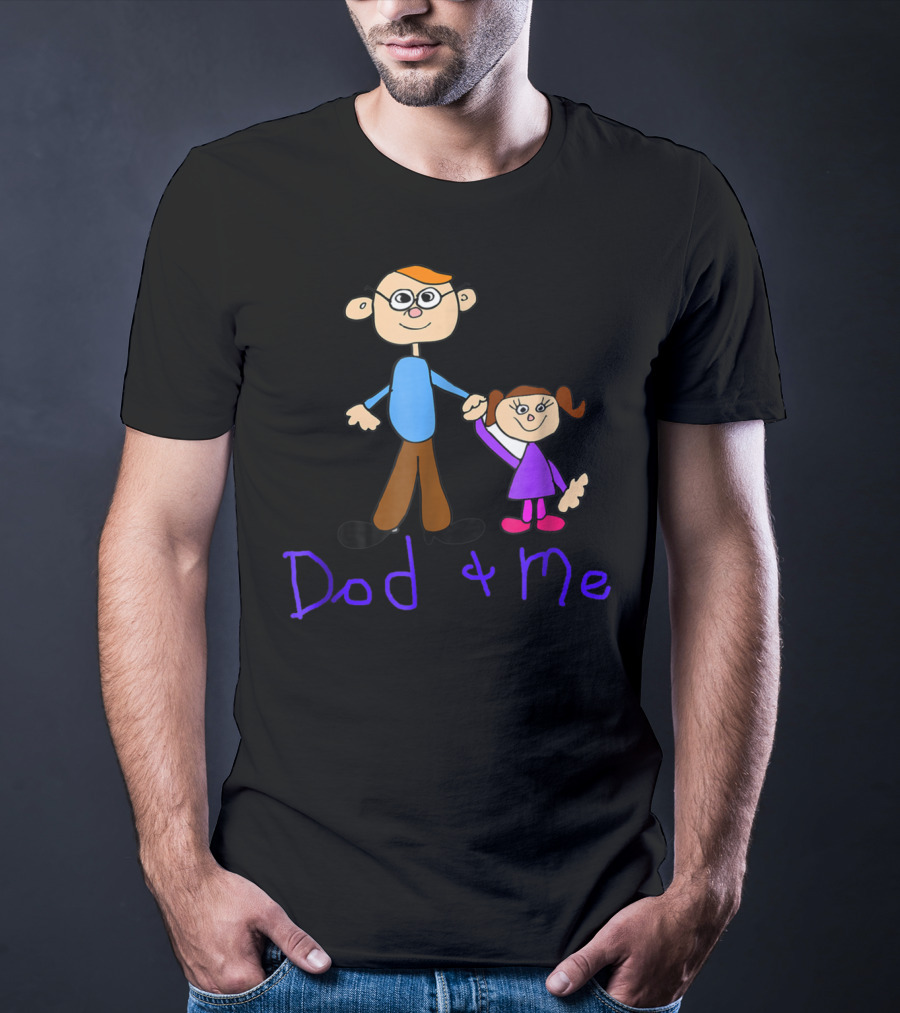 Dad And Me Father Daughter Cartoon Style Happy T-Shirt