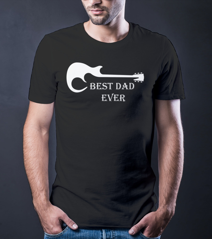 Best Dad Ever Guitar Silhouette Father's Day Musician Gift T-Shirt