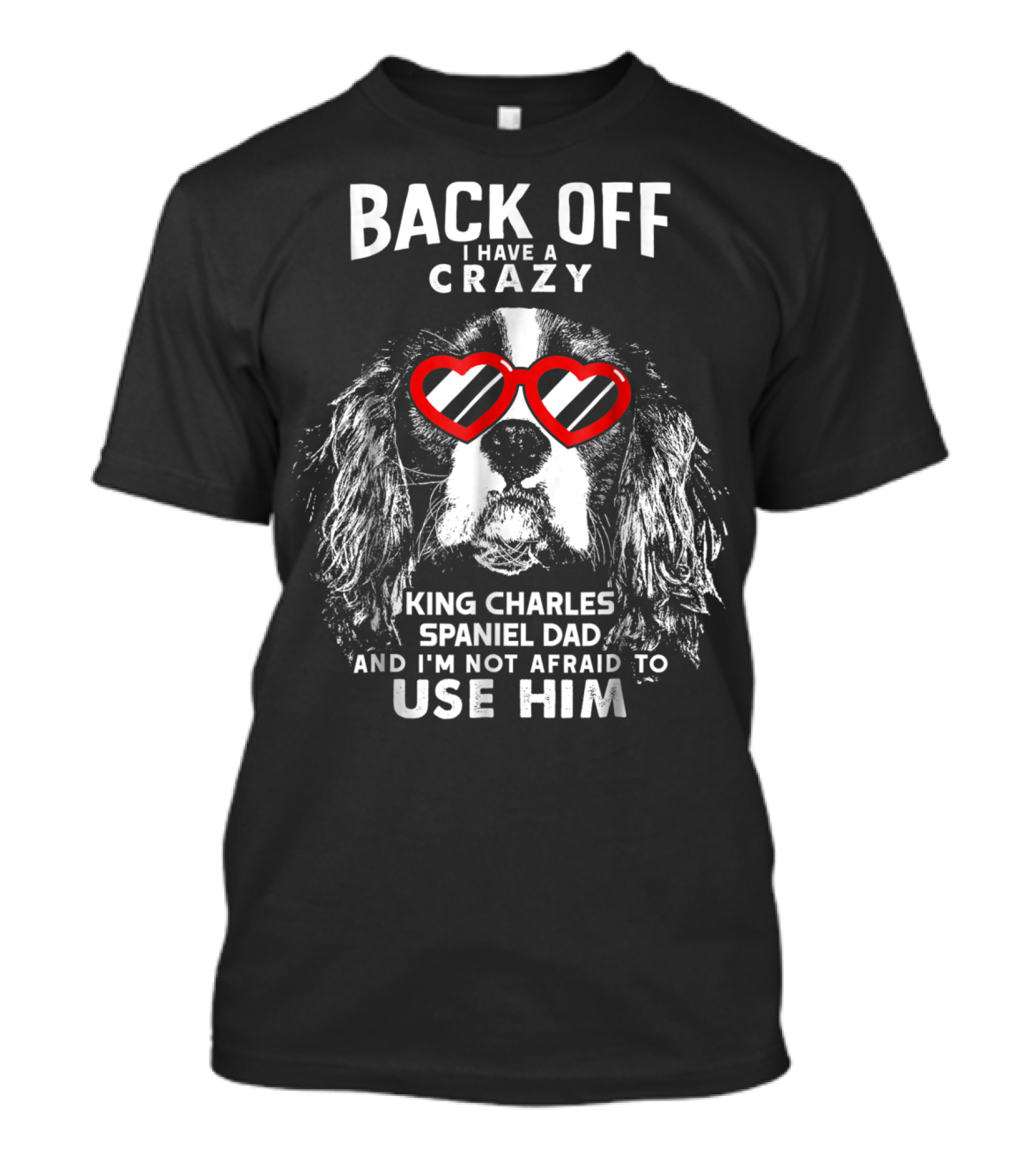 Back Off I Have A Crazy King Charles Spaniel Dad And I'm Not Afraid To Use Him T-Shirt