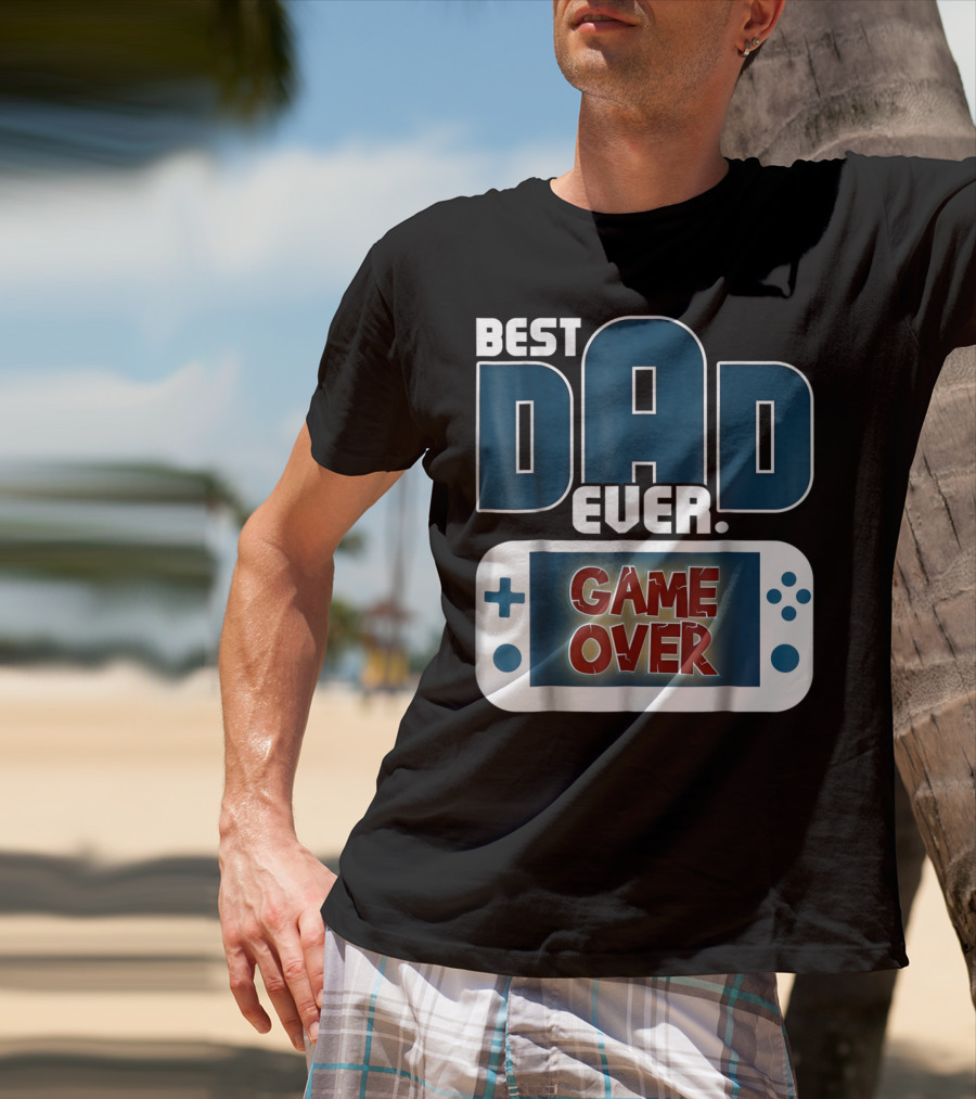 Best Dad Ever Game Over Controller Gaming T-Shirt