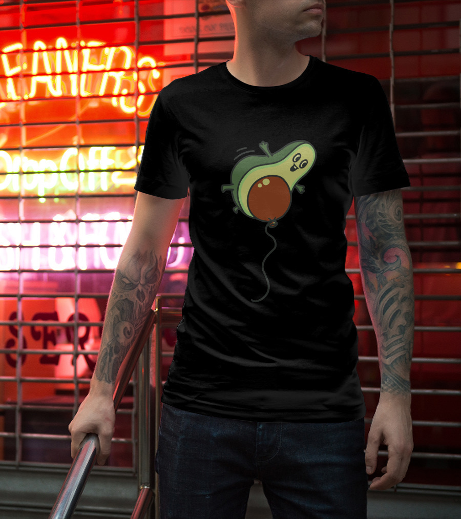 Avocado Flight Happy Avocado On Balloon Journey 1135285 T-Shirt