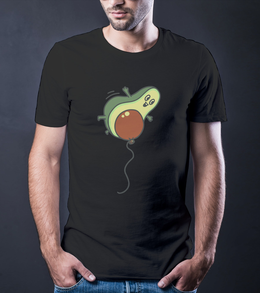 Avocado Flight Happy Avocado On Balloon Journey 1135285 T-Shirt