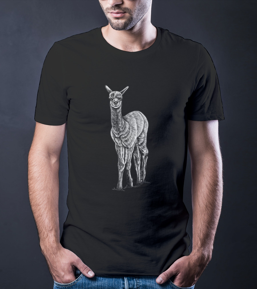 Baby Alpaca Ink Illustration 963585 Detailed T-Shirt
