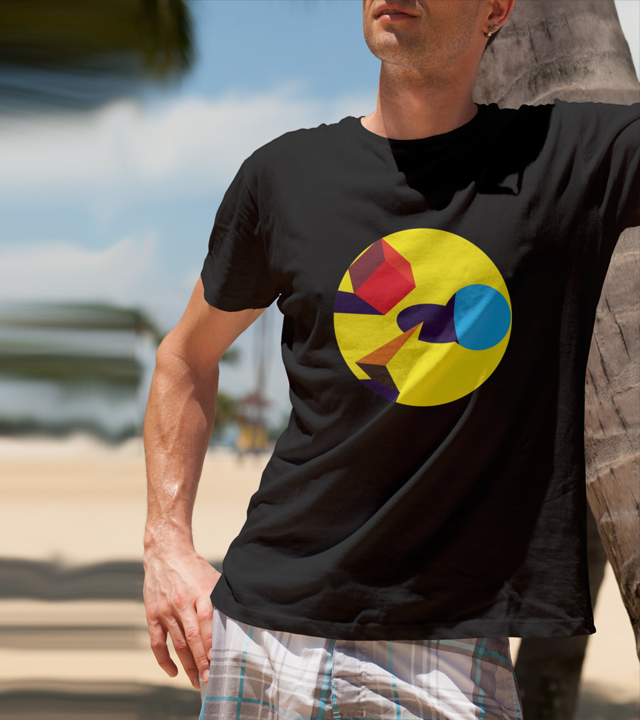Bauhausian Forms Abstract Geometry 704928 Yellow Circle T-Shirt
