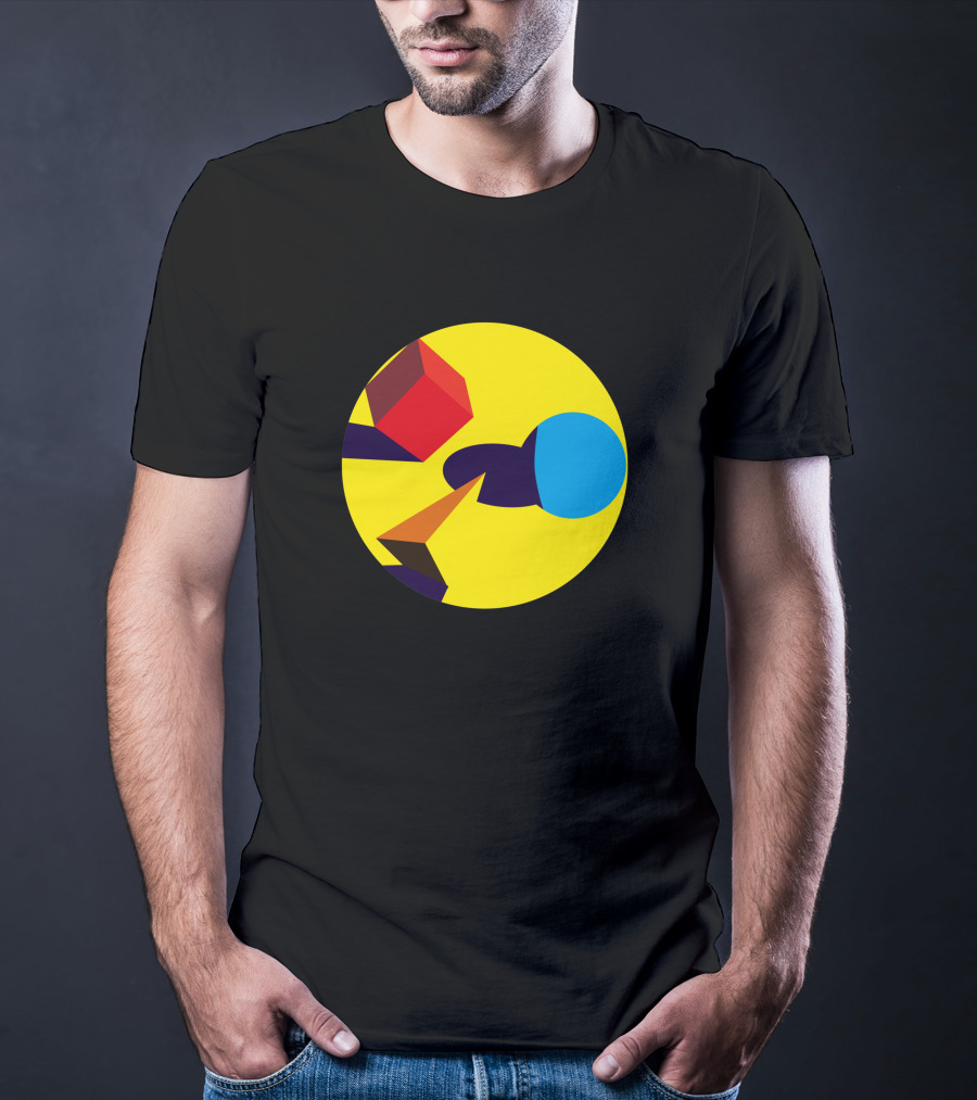 Bauhausian Forms Abstract Geometry 704928 Yellow Circle T-Shirt