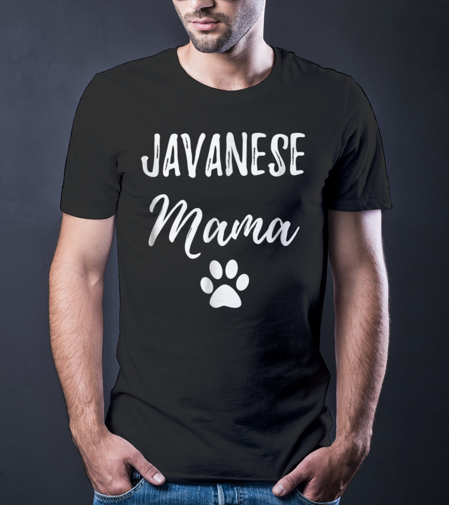 Javanese Mama Funny Cat Mom Paw Print Idea29 T-Shirt