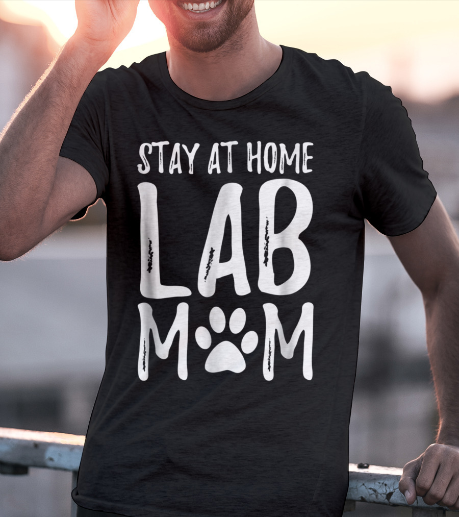 Stay At Home Lab Mom Labrador Dog Paw Prints T-Shirt