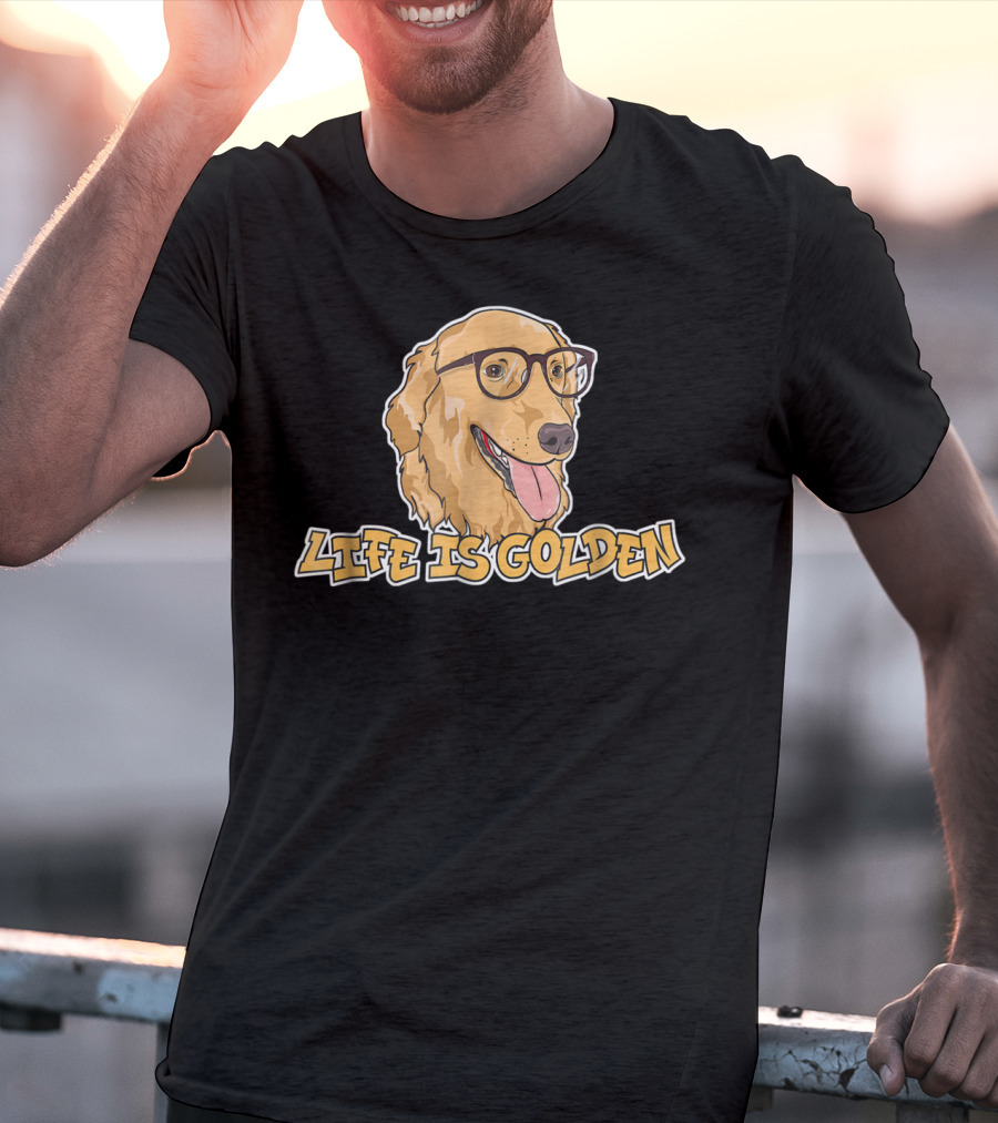 Life Is Golden Retriever Glasses T-Shirt