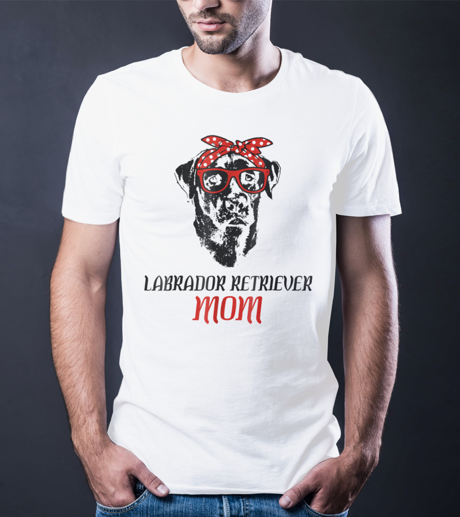 LABRADOR RETRIEVER MOM Dog Lover Retro Glasses Bandana T-Shirt