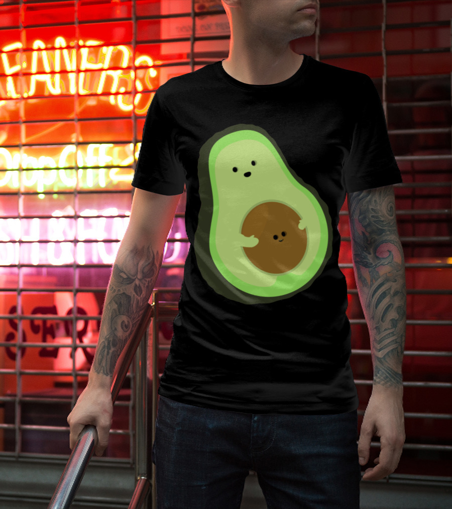 Cute LOL Avocado Pregnant Mom With Baby Seed T-Shirt