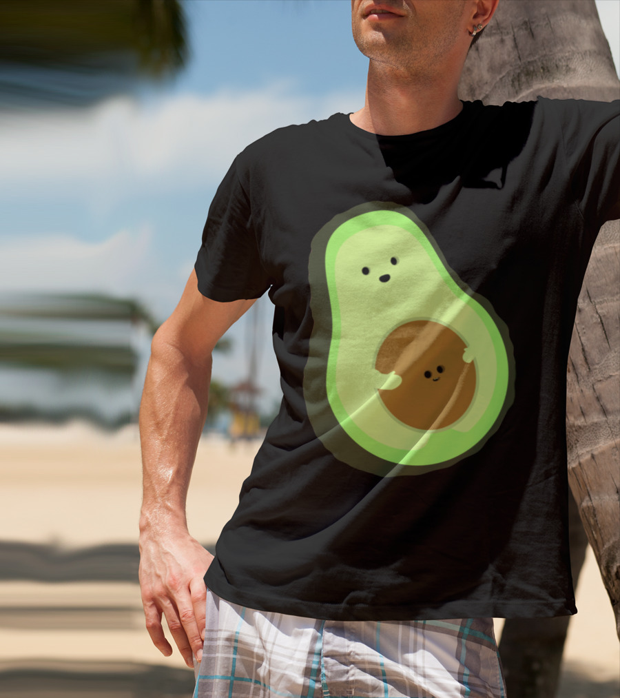 Cute LOL Avocado Pregnant Mom With Baby Seed T-Shirt