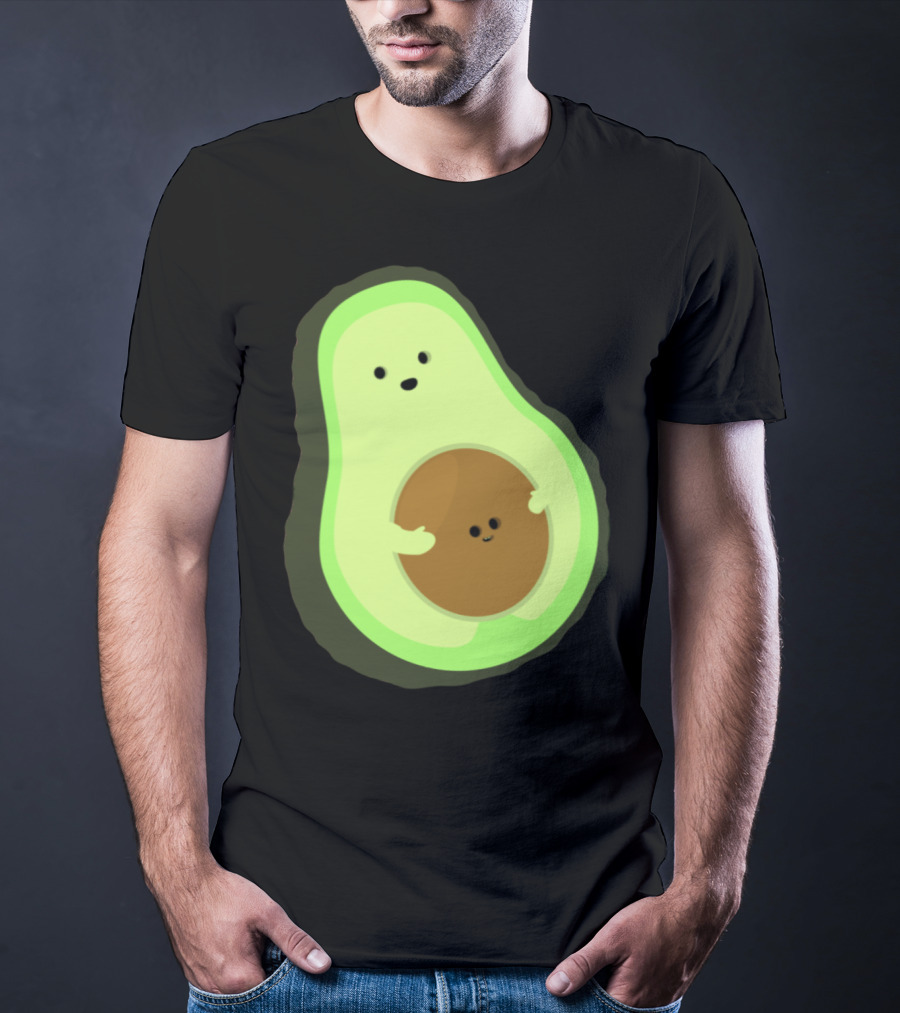 Cute LOL Avocado Pregnant Mom With Baby Seed T-Shirt