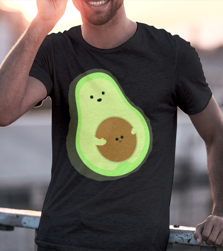 Cute LOL Avocado Pregnant Mom With Baby Seed T-Shirt