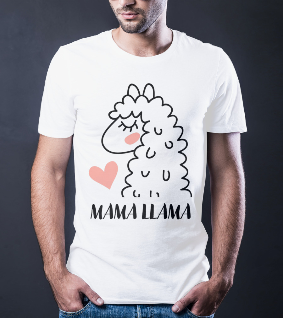 Mama Llama Heart My Mom Women82 T-Shirt