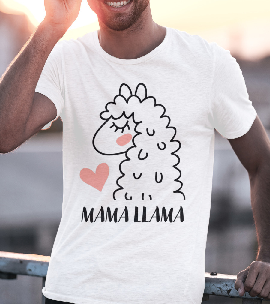 Mama Llama Heart My Mom Women82 T-Shirt