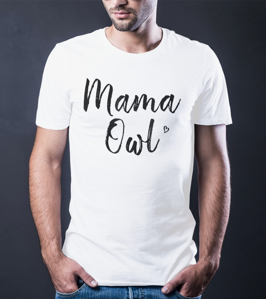 Mama Owl Cute Heart Mom15 T-Shirt