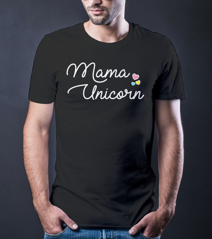 Mama Unicorn Heart Accents Mom29 T-Shirt